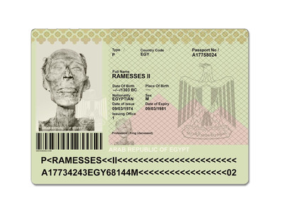 Ramses II Passeport - © Attention Deficit Disorder Prosthetic Memory Program
